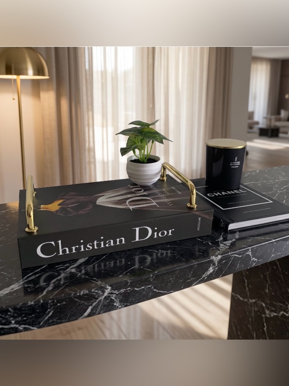 Dior Assouline Decorative Display Tray with Little Book of Chanel & YSL Candle - Picture 2 of 5